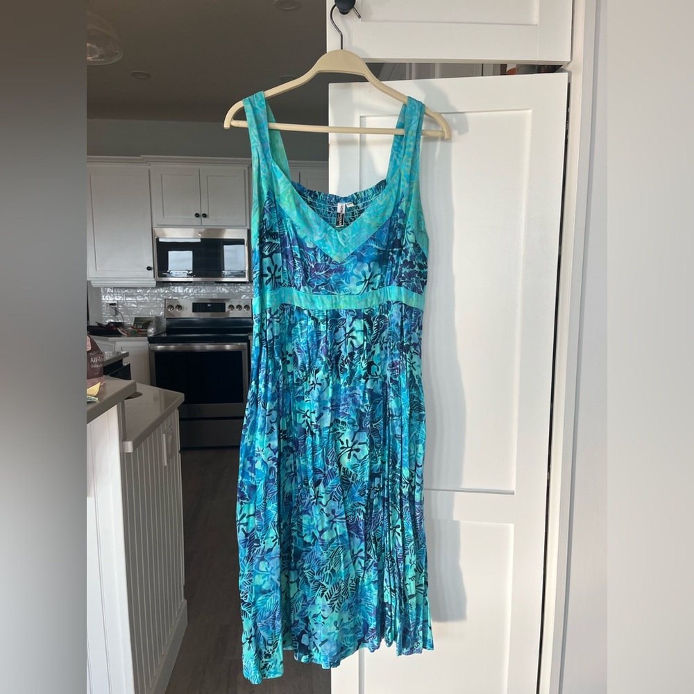 Source Unknown Blue Sleeveless V-neck Sundress